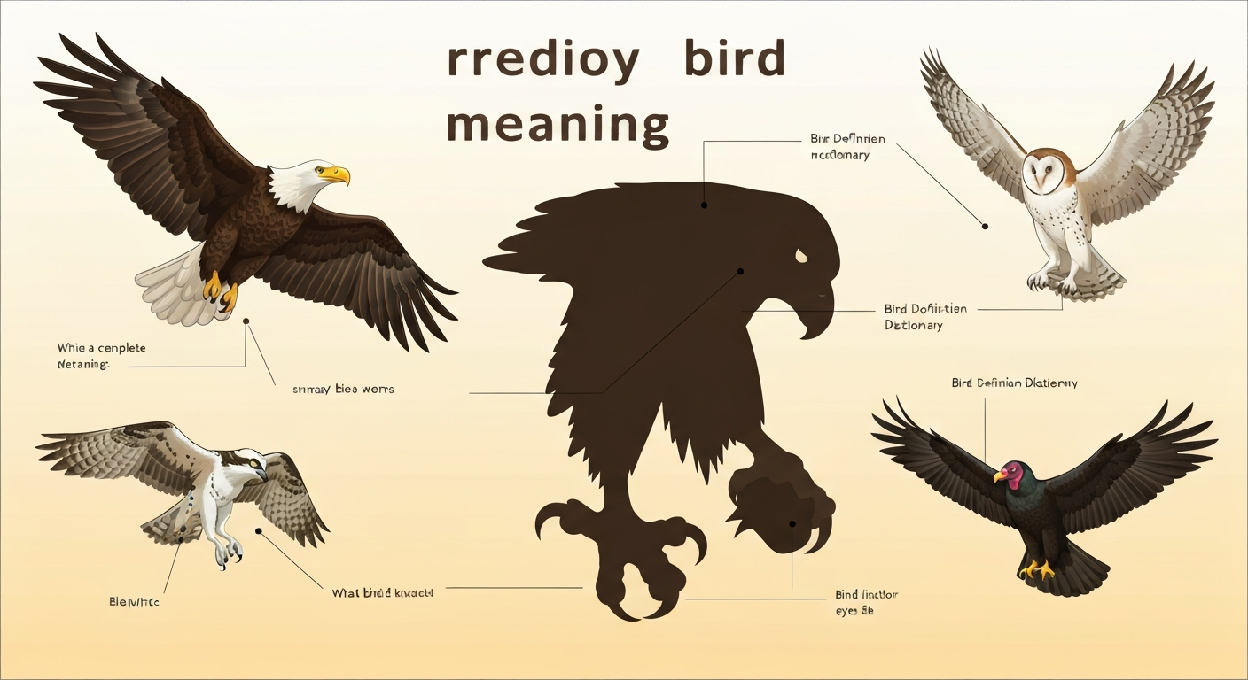 Illustrated header showing multiple birds of prey (eagle, falcon, owl, osprey, vulture) with a central talon silhouette and subtle callouts to talons, hooked beak, and binocular eyes.