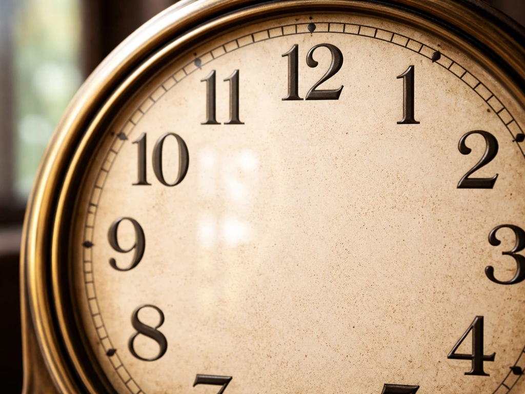 Close-up of a clock dial face with crisp markings and dial texture suggesting the “Zifferblatt” word origin.