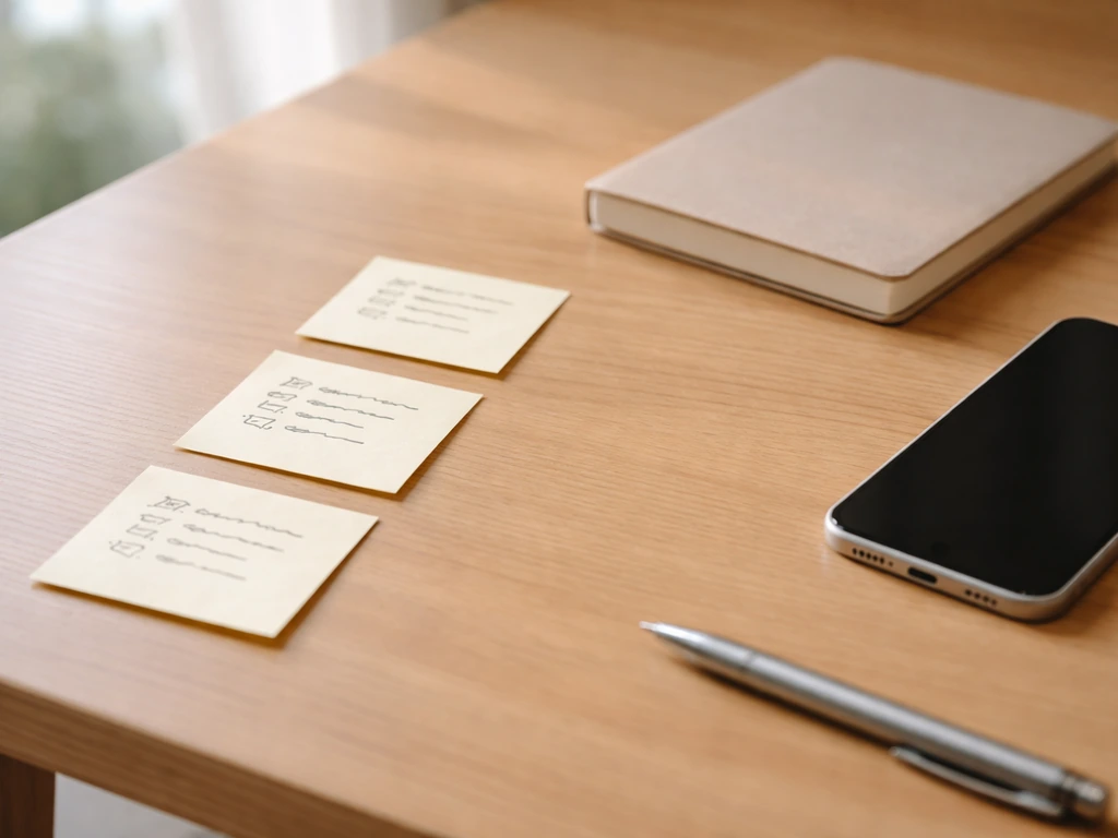 Minimal desk scene with three sticky-note examples suggesting a context check for “day bird” vs “Daybird”.