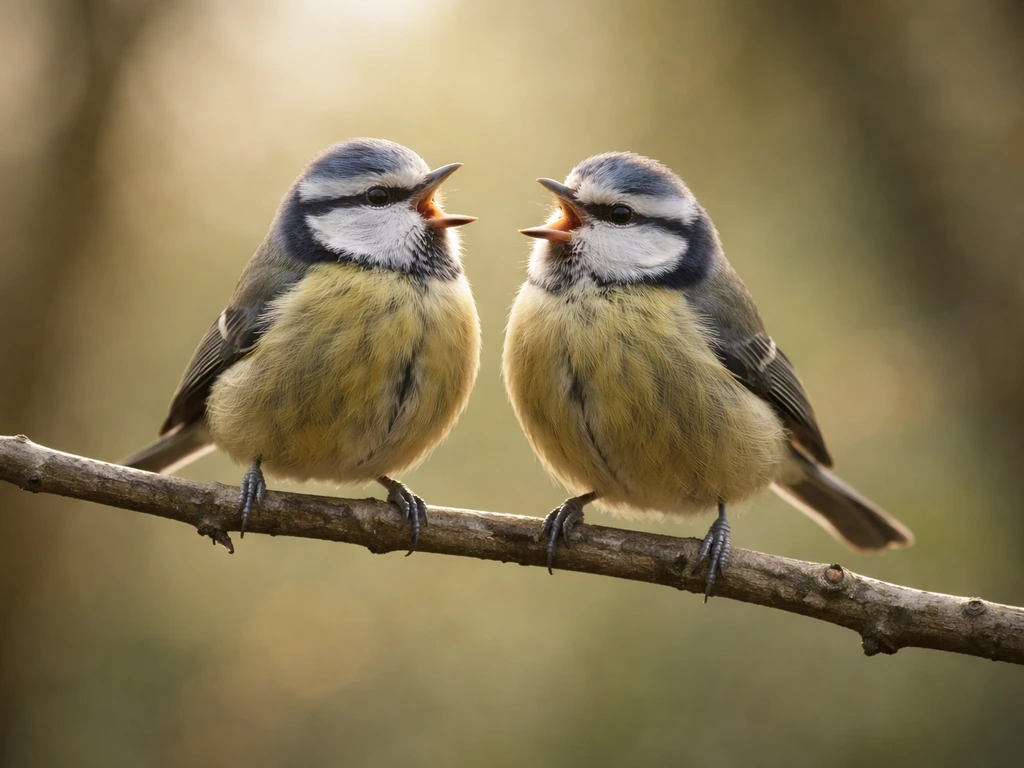 Two small birds perched close together on a branch, symbolizing partnership and unity.